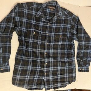 Moose Creek Black, Blue and Gray Plaid Flannel Shirt